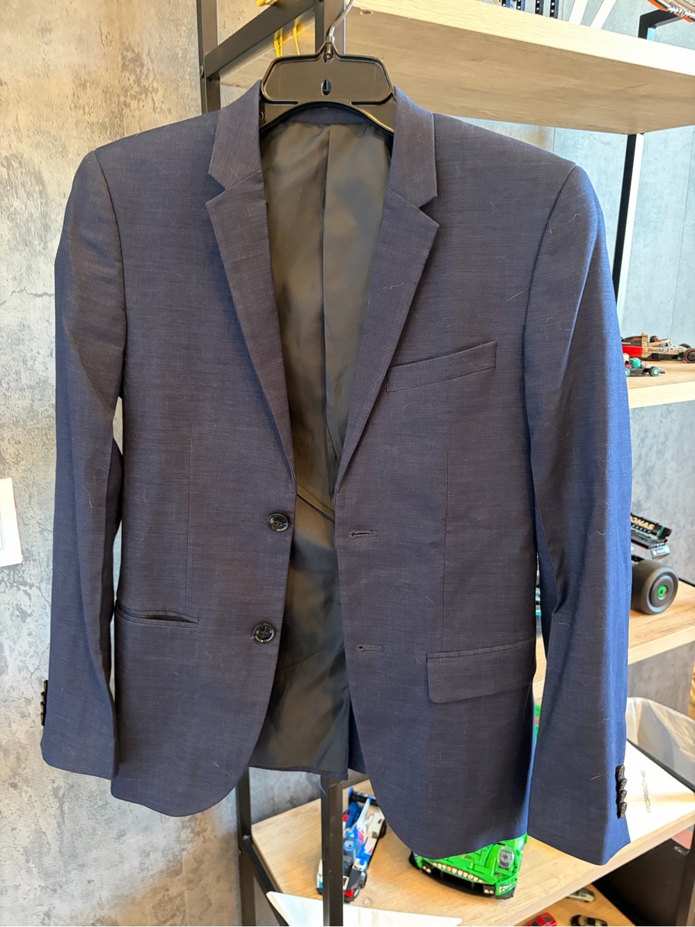 H&M Men's Navy Textured Blazer